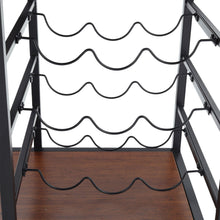 Load image into Gallery viewer, Rustic Bar Wooden Mobile Serving Cart with Wheels