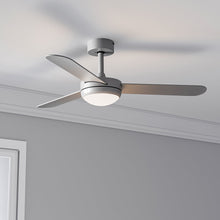 Load image into Gallery viewer, Silver 3 Blade Ceiling Fan with LED Lamp & Remote Control 42Inch Ceiling Light Living and Home