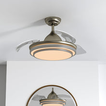 Load image into Gallery viewer, 42inch Retractable Ceiling Fan Light Lamp W/Remote Control Ceiling Lights Living and Home Silver
