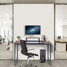 Load image into Gallery viewer, Computer Desk with Elevated Iron Frame and Fabric Storage Living and Home