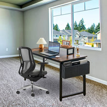 Load image into Gallery viewer, Computer Desk with Elevated Iron Frame and Fabric Storage Living and Home