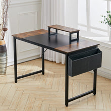 Load image into Gallery viewer, Computer Desk with Elevated Iron Frame and Fabric Storage Living and Home