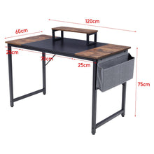 Load image into Gallery viewer, Computer Desk with Elevated Iron Frame and Fabric Storage Living and Home