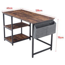 Load image into Gallery viewer, Premium Wooden Office Desk with Storage Shelf and Fabric Pouch Living and Home