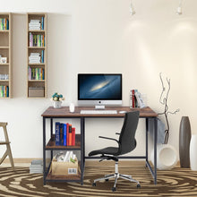 Load image into Gallery viewer, Premium Wooden Office Desk with Storage Shelf and Fabric Pouch Living and Home
