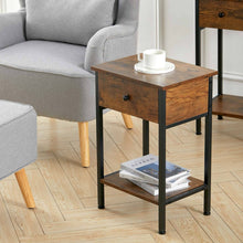 Load image into Gallery viewer, Industrial Side Table with Drawer for Living Room Living and Home