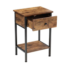 Load image into Gallery viewer, Industrial Side Table with Drawer for Living Room Living and Home