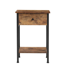 Load image into Gallery viewer, H&O Direct Industrial Side Table with Drawer for Living Room Living and Home