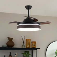 Load image into Gallery viewer, Modern Style Indoor Round Ceiling Fan with Light and Remote