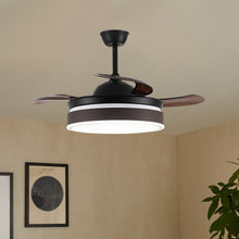 Load image into Gallery viewer, Modern Style Indoor Round Ceiling Fan with Light and Remote