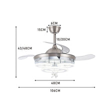 Load image into Gallery viewer, 3 Light Changing Acrylic Ceiling Fan for Bedroom Living Room Ceiling Fans Living and Home
