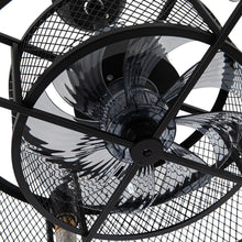 Load image into Gallery viewer, Metal Industrial Ceiling Fan with Lights Black for Living Room