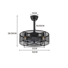 Load image into Gallery viewer, Metal Industrial Ceiling Fan with Lights Black for Living Room