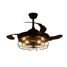 Load image into Gallery viewer, 42 Inch Caged Style Ceiling Fan Light ABS Blade Fan with Remote Ceiling Lights Living and Home