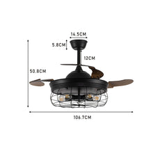 Load image into Gallery viewer, 42 Inch Caged Style Ceiling Fan Light ABS Blade Fan with Remote Ceiling Lights Living and Home