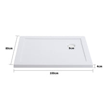 Load image into Gallery viewer, 2ft/3ft White Acrylic Shower Tray with Drain Shower Trays Living and Home