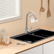 Load image into Gallery viewer, Quartz Undermount Kitchen Sink Double Bowl Black Living and Home
