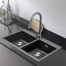 Load image into Gallery viewer, Quartz Undermount Kitchen Sink Double Bowl Black Living and Home