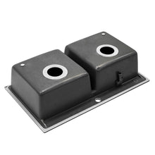 Load image into Gallery viewer, Quartz Undermount Kitchen Sink Double Bowl Black Kitchen Sinks Living and Home