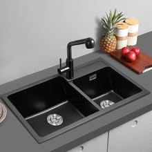 Load image into Gallery viewer, Undermount Double Bowl Quartz Kitchen Sink Black Living and Home