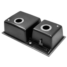 Load image into Gallery viewer, Undermount Double Bowl Quartz Kitchen Sink Black Kitchen Sinks Living and Home