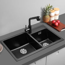 Load image into Gallery viewer, Undermount Double Bowl Quartz Kitchen Sink Black Kitchen Sinks Living and Home