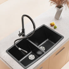 Load image into Gallery viewer, Black High-quality Equal Double Bowl Undermount Kitchen Sink Kitchen Sinks Living and Home