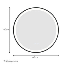 Load image into Gallery viewer, Round Metal Framed LED Wall Mirror