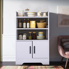 Load image into Gallery viewer, 80cm H Contemporary Wooden Sideboard Cabinet with Open Storage Cabinets Living and Home