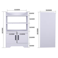 Load image into Gallery viewer, 80cm H Contemporary Wooden Sideboard Cabinet with Open Storage Cabinets Living and Home