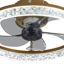 Load image into Gallery viewer, Modern Round Crystal Ceiling Fan with Light