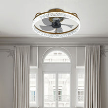 Load image into Gallery viewer, Modern Round Crystal Ceiling Fan with Light
