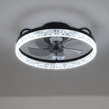 Load image into Gallery viewer, Modern Round Crystal Ceiling Fan with Light