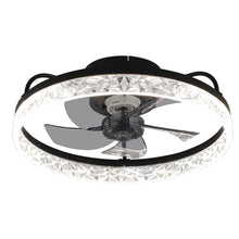 Load image into Gallery viewer, Modern Black Round Crystal Ceiling Fan with Light Ceiling Fans Living and Home