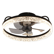 Load image into Gallery viewer, Modern Black Round Crystal Ceiling Fan with Light Ceiling Fans Living and Home