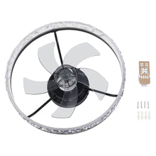 Load image into Gallery viewer, Modern Black Round Crystal Ceiling Fan with Light Ceiling Fans Living and Home