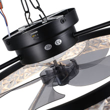 Load image into Gallery viewer, Modern Black Round Crystal Ceiling Fan with Light Ceiling Fans Living and Home