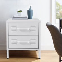 Load image into Gallery viewer, Compact White Two-Door File Cabinet for Efficient Storage Living and Home