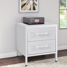 Load image into Gallery viewer, Compact White Two-Door File Cabinet for Efficient Storage Living and Home