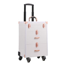 Load image into Gallery viewer, Professional 3 in 1 Cosmetic Trolley Case Makeup Box on Wheels