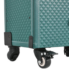 Load image into Gallery viewer, White/Green 3 in 1 Professional Cosmetic Trolley Case Makeup Box on Wheels Makeup Organizers Living and Home
