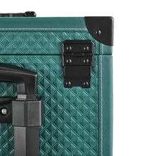 Load image into Gallery viewer, White/Green 3 in 1 Professional Cosmetic Trolley Case Makeup Box on Wheels Makeup Organizers Living and Home