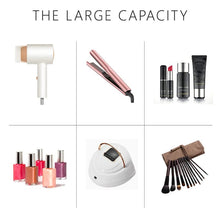 Load image into Gallery viewer, 3 in 1 Large Dark Green Cosmetic Trolley Case on 360 Swivel Castors Wheels Makeup Organizers Living and Home