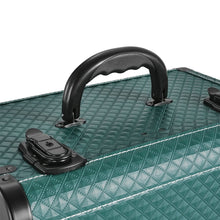 Load image into Gallery viewer, 3 in 1 Large Dark Green Cosmetic Trolley Case on 360 Swivel Castors Wheels Makeup Organizers Living and Home