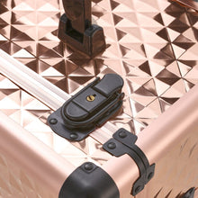 Load image into Gallery viewer, 3 in 1 Large Rose Gold Cosmetic Trolley Case on Wheels with 2 Drawers Makeup Organizers Living and Home