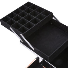 Load image into Gallery viewer, 3 in 1 Large Rose Gold Cosmetic Trolley Case on Wheels with 2 Drawers Makeup Organizers Living and Home