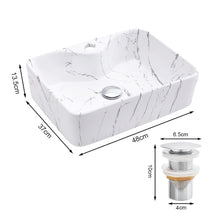 Load image into Gallery viewer, 48cm W x 37cm D Rectangular Marble Vessle Sink Bathroom Sinks Living and Home