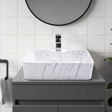 Load image into Gallery viewer, 48cm W x 37cm D Rectangular Marble Vessle Sink Bathroom Sinks Living and Home