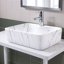 Load image into Gallery viewer, 48cm W x 37cm D Rectangular Marble Vessle Sink Bathroom Sinks Living and Home