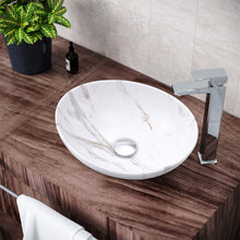 Load image into Gallery viewer, 41.5cm W x 13.5cm D White Oval Marble Vessel Bathroom Sink Bathroom Sinks Living and Home